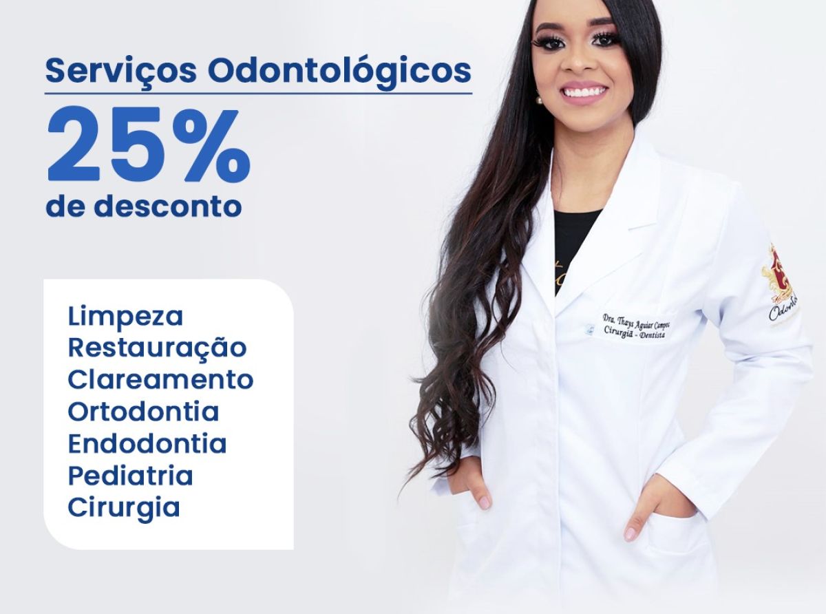 Sócios ASPRA têm 25% de desconto em tratamentos odontológicos na clínica da Dra. Thays Aguiar