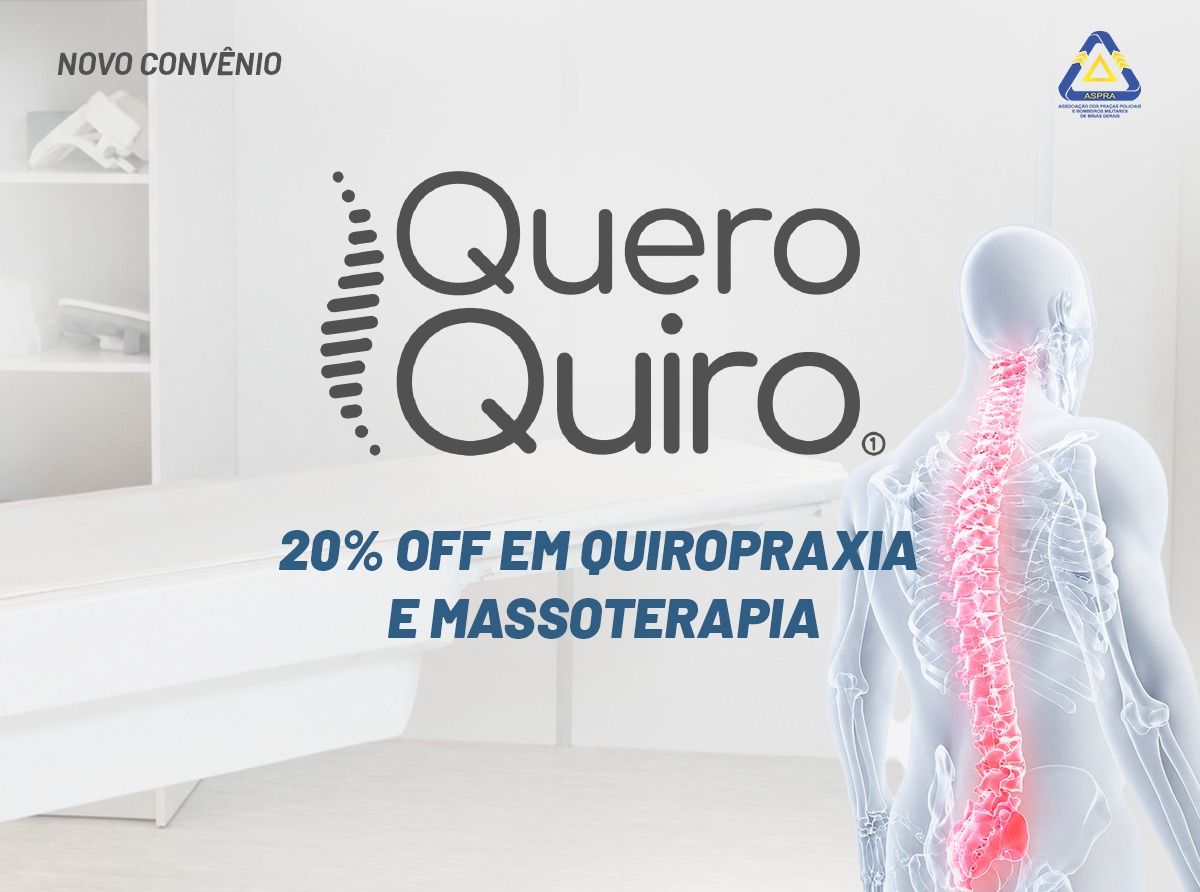 QueroQuiro BH: 20% de desconto em sessões de quiropraxia para sócios ASPRA